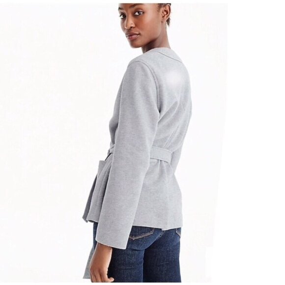 NEW! J. Crew Belted Sweatshirt Blazer Jacket Gray Style H0715 SZ S - Picture 2 of 10